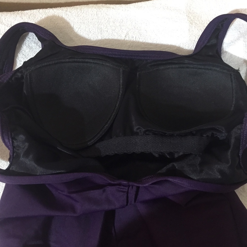 Lands End modest One Piece Swimsuit Purple Plum 6 - Picture 5 of 8